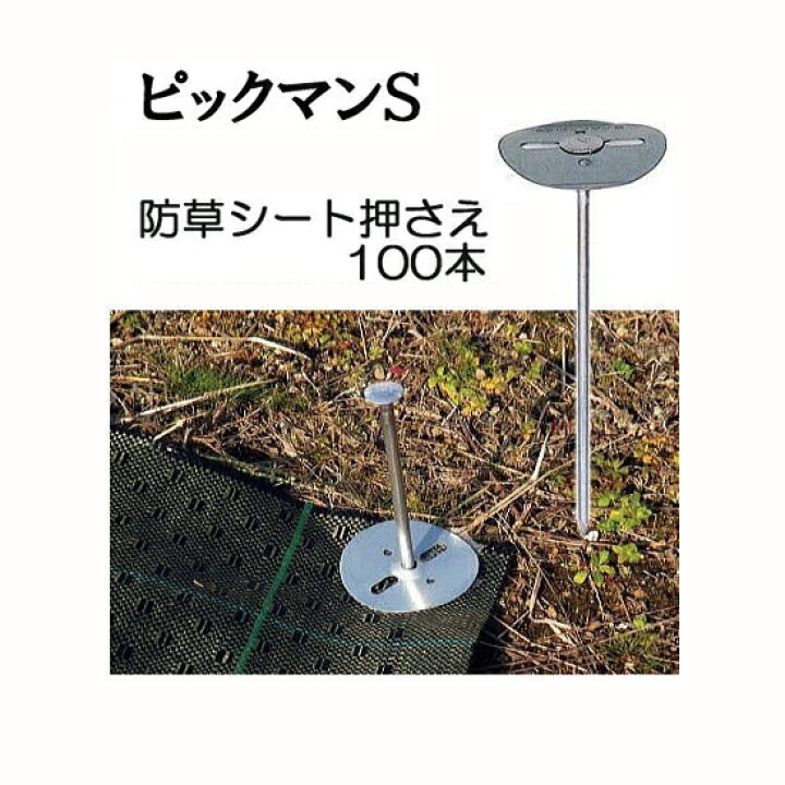 楽天市場】(100本入) キンボシ ピックマンS アルミ釘タイプ 7657 防草 