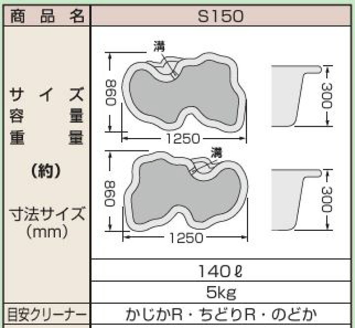 楽天市場】【法人限定】みかげ調プラ池 S150 【庭園埋設型・容量140L 
