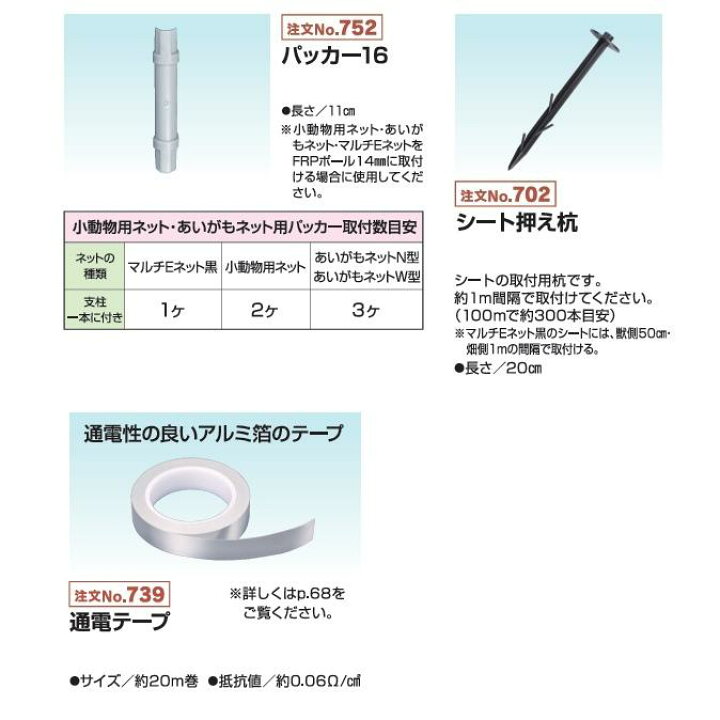 楽天市場】イノシシ・小動物対策用 マルチEネット黒100mセット (943 