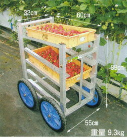 ハラックス アルミ製 いちご収穫用ワゴン 愛菜号 SW-514 5段タイプ ノーパンクタイヤ (TR-14N) 法人個人選択