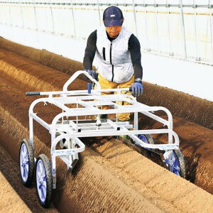 (動画あり) レベリー LB-1014 移動式いちご畝ならし機 (ノーパンクタイヤ TR-16N装備) HARAX ハラックス
