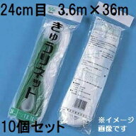 (10個セット) 東京戸張 キュウリネット 網目24cm×巾3.6m×長さ36m WB3636 白緑 きゅうりネット キューリ…
