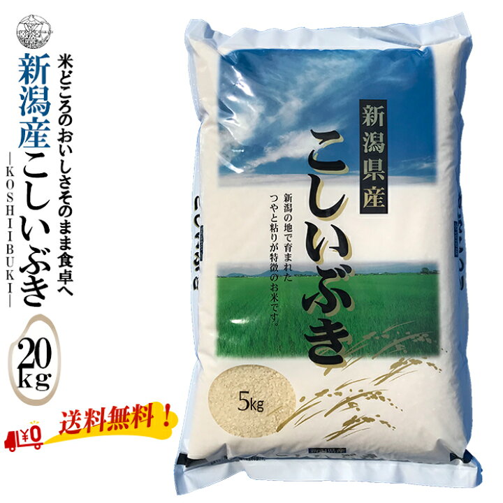 楽天市場】新米 【令和6年産】 新潟産こしいぶき 白米20kg （5kg×4袋  