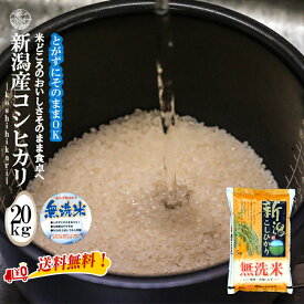 新米 【令和7年産】 無洗米 新潟産コシヒカリ 20kg （5kg×4袋）
