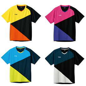 卓球ウェア ユニフォーム VICTAS ヴィクタス aog0139 カラー ブロック ゲームシャツ 半袖 トップス ゲームウェア スポーツウェア