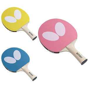 バタフライ ロゴラケットaab0424 レジャー用 卓球ラケット ボール2個付き ラバーばりラケット 木材5枚合板