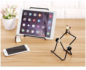 軽くて持ち運びに便利な折りたたみ式スマホスタンド タブレット用のスタンド 金属性自由自在調整多用途スタンド　しっかりした素材の太さ 重さで安定感があり（大小2個セット）