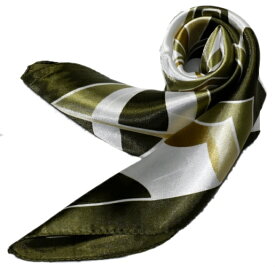 かわいいシルク調スカーフ　中判 60cm正方形スカーフリボン　事務服 企業制服スカーフ 鮮やかで顔まわり華やかUP　手首に、デニムに、バッグに、無限に使える人気柄スカーフ激安
