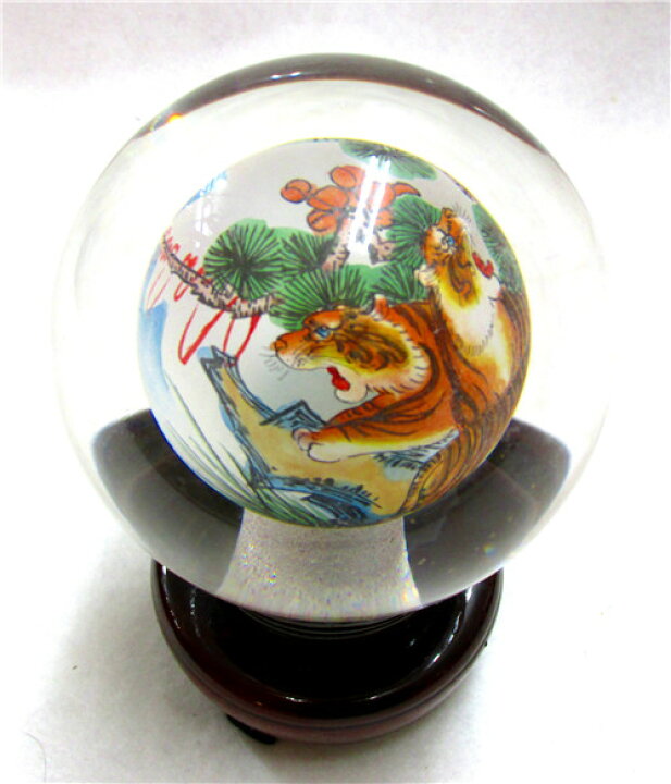 楽天市場】水晶玉内面繪画置物 中国工芸品 インテリア小物 新築 飾り物 