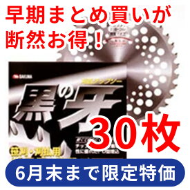 【6月末まで限定特価】草刈機用チップソー U型埋込「黒の牙」255（10インチ）　30枚入り