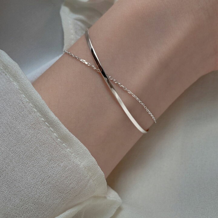 楽天市場】ブレスレット レディース バングル ブレスレット 2連  