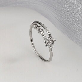 [TAKUMI]ピタリング リング 指輪 フリーサイズ 星 シルバーリング 星座 レディース 重ね付け キラキラ シンプル 可愛い ダイヤモンド ブランド おしゃれ かわいい 華奢 錆びない