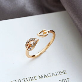 [TAKUMI]ピタリング 指輪 リング ゴールド フリーサイズ メンズ レディース 華奢 リング ダイヤモンドリング 葉 シルバー925 金 ブランド シンプル ダイヤモンド 可愛い おしゃれ かわいい 錆びない