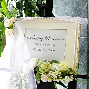 ウェルカムボード額 マット付【5663】 DG  パールピンク・パールグリーン  四つ切サイズ 額縁  ウェルカムボード ブライダル ウェディングボード