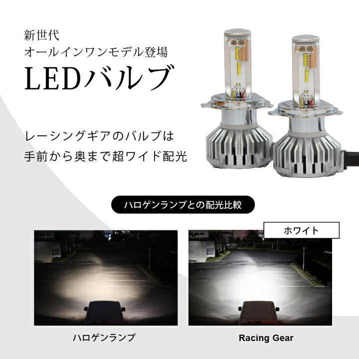 楽天市場】RG レーシングギア RGH-P773 LEDヘッドライトバルブ H4 Hi 