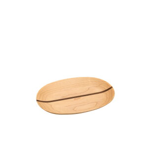 TaKuMi Craft 木製 楕円皿 ライン入り Sサイズ 17×12×2cm 食器 オーバルプレート お皿 木の皿 ウッドプレート キッチン用品 雑貨 カフェ 天然木 無垢材