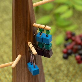 TaKuMi Craft 木製 キーフックツリー ブラックウォールナット 高さ26cm 鍵掛け スタンド型 アクセサリー掛け 玄関 リビング インテリア 雑貨