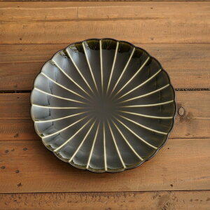 ぎやまん陶 7寸皿 φ20.5cm 中皿 美濃焼 茄子紺ブルー 漆ブラウン 利休グリーン 磁器 お皿 食器 日本製 和食器 和風 食洗器対応 電子レンジ対応