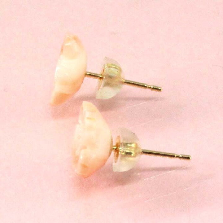 楽天市場】深海珊瑚 ピアス 花 （ギフト対応無料）18金イエロー 