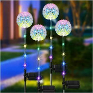 [ポイント10倍!]アウトドアガーデンソーラーライト、タンポポソーラーガーデンライトカラーLED付き、芝生…