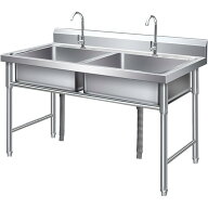 [ポイント10倍！]台所の流し台 自立型シンク 幅100x奥行50x高さ80cm 屋外用流し台 ステンレス大容量流し…