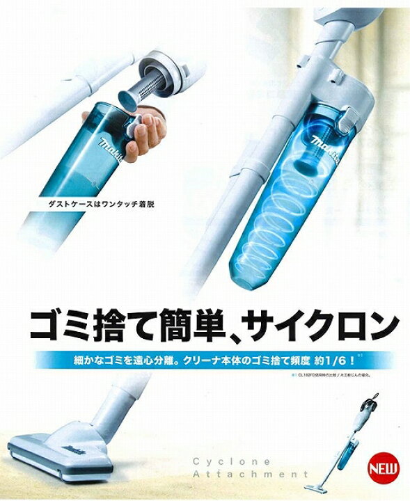 楽天市場】☆サイクロン付き□マキタ クリーナー CL182FD白+充電器 
