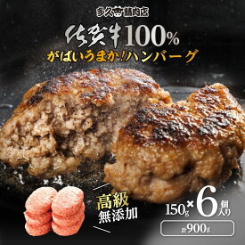 佐賀牛100％ 無添加 ハンバーグ 150g×6個 合計900g｜黒毛和牛の旨みたっぷり｜冷凍 グルメ お取り寄せ 惣菜 ギフト 送料無料 sss