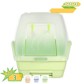 お手入れラクラクなうえに臭わニャい フルカバー システム 本体 隠す シンプル トイレ本体 猫 トイレ 大型 飛び散らない 猫 システム トイレ 本体 1週間取り替えいらずネコトイレ フード付き 大玉サンド用 システムトイレ 飛び散り防止 掃除 清潔 takushistore