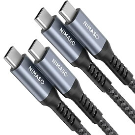 2本セット Nimaso USB C/Type C to Type C ケーブル 2m+2m PD対応 60W急速充電 iPad mini6 (2021) 、MacBook、iPad Pro/Air、Galaxy、Sony、Pixel等Type