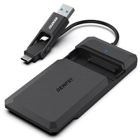 BENFEI 2.5 インチ SATA to USB ツールフリー外付けハードドライブエンクロージャ、USB Type-C/Type-A to SATA 互換、2.5 インチ SSD 用 (SSD に最適化、UASP SATA III をサポート)