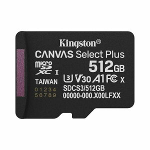 Kingston Canvas Select Plus microSDメモリーカード 512GB microSDXC Gen3 150MB/s A1カード + アダプター - SDCS3/512GB