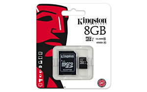 Kingston Digital 8GB microSDHC Class 10 UHS-I 45MB/s Read Card with SD Adapter (SDC10G2/8GB) by Kingston