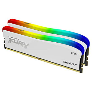 Kingston キングストン FURY デスクトップPC用 白いメモリ DDR4 3600MT/秒 16GB 2枚 Kingston FURY Beast ビースト RGB CL18 KF436C18BWAK2/32 製品寿命期間保証