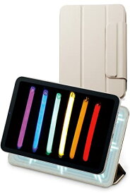 エレコム iPad mini6 第6世代 (2021年) ケース マグネット吸着 オートスリープ/オートウェイク 三つ折りスタンド 軽量 スリム Apple Pencil ペアリング 充電 収納 ベージュ TBWA21SWVPF2BE