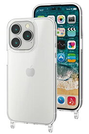 エレコム iPhone 14 Pro 用 ケース スマホショルダーストラップ用ホール付き TPU 耐衝撃 エアークッション 半透明 指紋防止 ワイヤレス充電対応 別売りのストラップと組み合わせて、好みのスタイルに シルキークリア PM-A22CHV