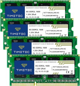 Timetec Hynix IC ノートPC用メモリ DDR3L 1600 MHz PC3 12800 1.35v 204 Pin SODIMM Laptop memory upgrade 32GB(4x8GB)