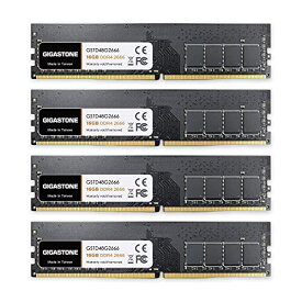メモリ DDR4 Gigastone デスクトップPC用メモリ DDR4 16GBx4枚 (64GB) DDR4-2666MHz PC4-21300 CL19 1.2V UDIMM 288 Pin Unbuffered Non ECC Memory