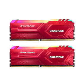 発光型 メモリ DDR4 Gigastone 赤 RGB Game Turbo デスクトップPC用メモリ DDR4 16GBx2枚 (32GB) DDR4-3200MHz PC4-25600 CL16 1.35V 288 Pin Unbuffere
