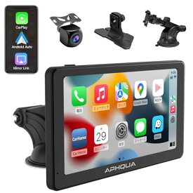 Aphqua カーナビ CarPlay ディスプレイオーディオ 7インチ ワイヤレスCarPlay/Android Autoカーオーディオ ミラーリング機能 WiFi/Bluetooth/AUX出力/車載FM/内蔵スピーカー ポータブルナビ USBメ