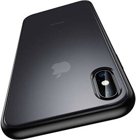 2023最新 強化ガラスフィルム付き Meifigno iPhone XS ケース/iPhone X ケース 超耐衝撃 米軍SGS認証 ワイヤレス充電対応 耐久性高い 触り心地良い 指紋とスクラッチ防止 薄型 5.8インチ(マット 半透明 ブラッ