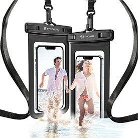 Syncwire スマホ 防水ケース IPX8防水最強級 2個セット 携帯防水カバー 最大7インチ以下スマホ対応 顔認証 水中撮影 小物入れ スマホ 風呂 海水浴 水泳 適用 iPhone 13 Pro Max 13 12 11 XR SE Xperi