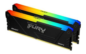 キングストン Kingston FURY デスクトップPC用メモリ DDR4 3200MT/秒 32GB 2枚 Kingston FURY Beast ビースト RGB CL16 KF432C16BB2AK2/64 RGB LED 製品寿命期間保証