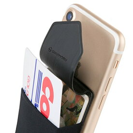 SINJIMORU 手帳型 カードケース、SUICA PASMO カード入れ パース ケース iphone android対応 スマホ 背面 カードホルダー、シンジポ-チflap、ブラック。