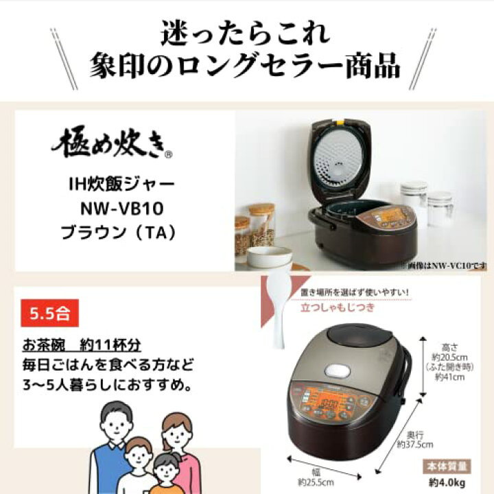 楽天市場】象印マホービン(ZOJIRUSHI) 炊飯器 5.5合 極め炊き IHタイプ 