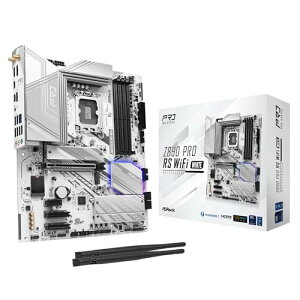 ASRock }U[{[h Z890 Pro RS WiFi White Intel CPU Core Ultra (LGA1851) Ή Z890 `bvZbg DDR5 ATX }U[{[h K㗝Xi