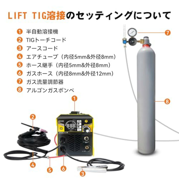 楽天市場】MJUM LIFT TIG溶接トーチ 100V 半自動溶接機用 4mケーブル 