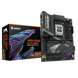 GIGABYTE X870 AORUS ELITE WIFI7 }U[{[h - AMD Ryzen 9000 CPUA16+2+2tF[YVRMAő8000MHz DDR5 (OC)A3xPCIe 5.0AWi-Fi 7A2.5GbE LANAUS