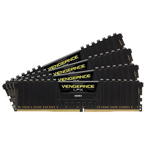 CORSAIR DDR4 �f�X�N�g�b�vPC�p ���������W���[�� VENGEANCE LPX Series �u���b�N 16GB 4���L�b�g CMK64GX4M4A2666C16