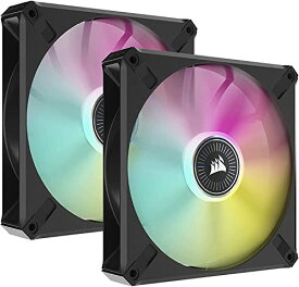 CORSAIR ML140 RGB ELITE、AirGuide 付き 140mm 磁気浮上式 RGB ファン、2 パック(Lighting Node CORE 付属) CO-9050115-WW