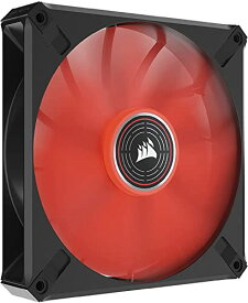CORSAIR ML140 LED ELITE、AirGuide 付き 140mm 磁気浮上式 レッド LED ファン、増設用シングルパック CO-9050123-WW